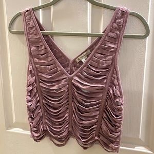 BCBGeneration Lilac Cotton Blend Crop Top XS